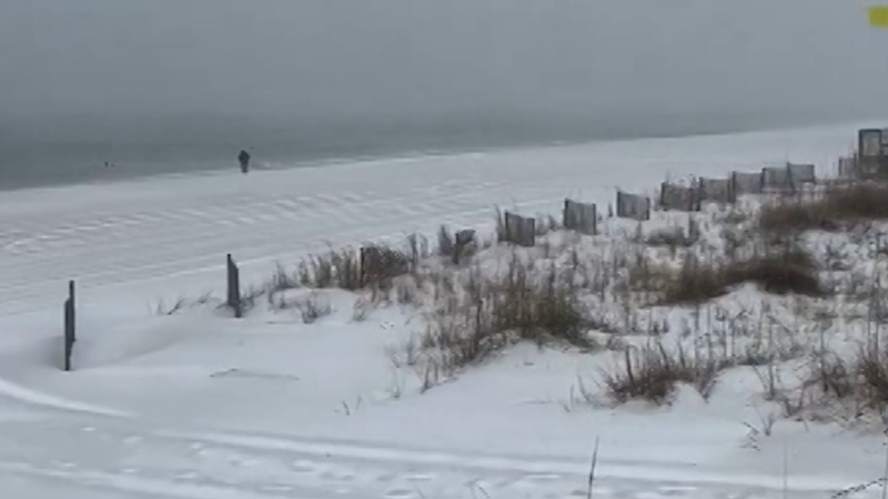 Gulf Coast Winter Storm: Snow On Beaches, Unprecedented Scenes